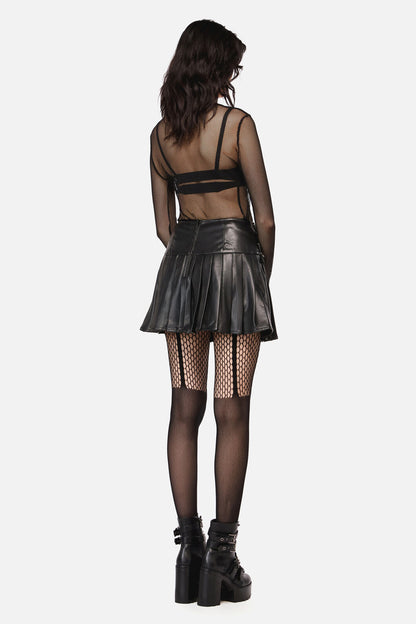 Dangerfield - Hallows Pleated D-Ring PUSkirt - black