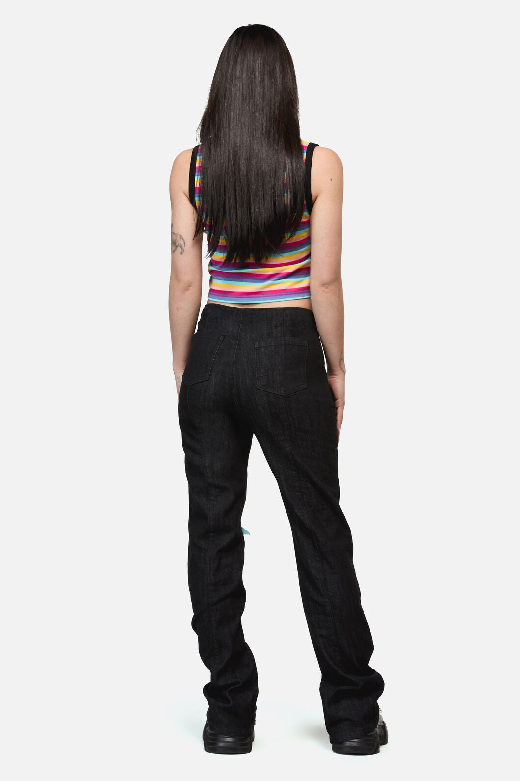 Dangerfield - Roxi Grunge Flared ZipperJean - black