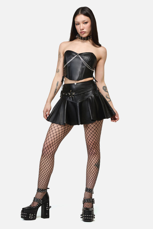 Dangerfield - Roxi Star Buckle Grunge Skort - black