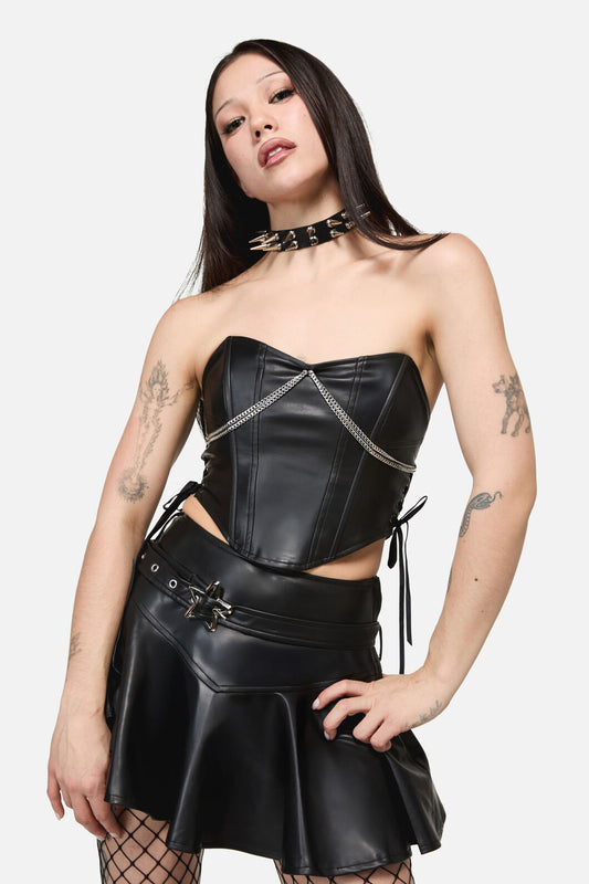 Dangerfield - Roxi Goth Chain Trim Corset - black