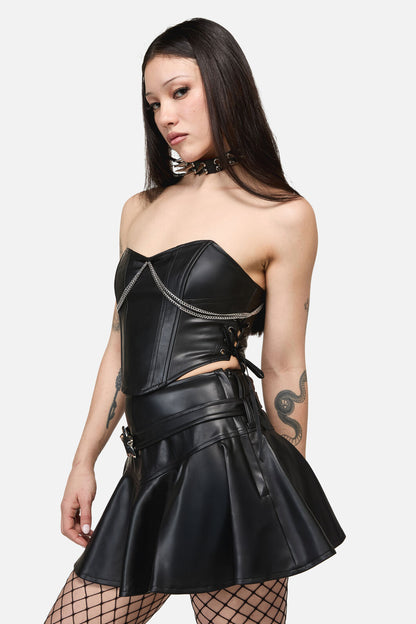 Dangerfield - Roxi Goth Chain Trim Corset - black