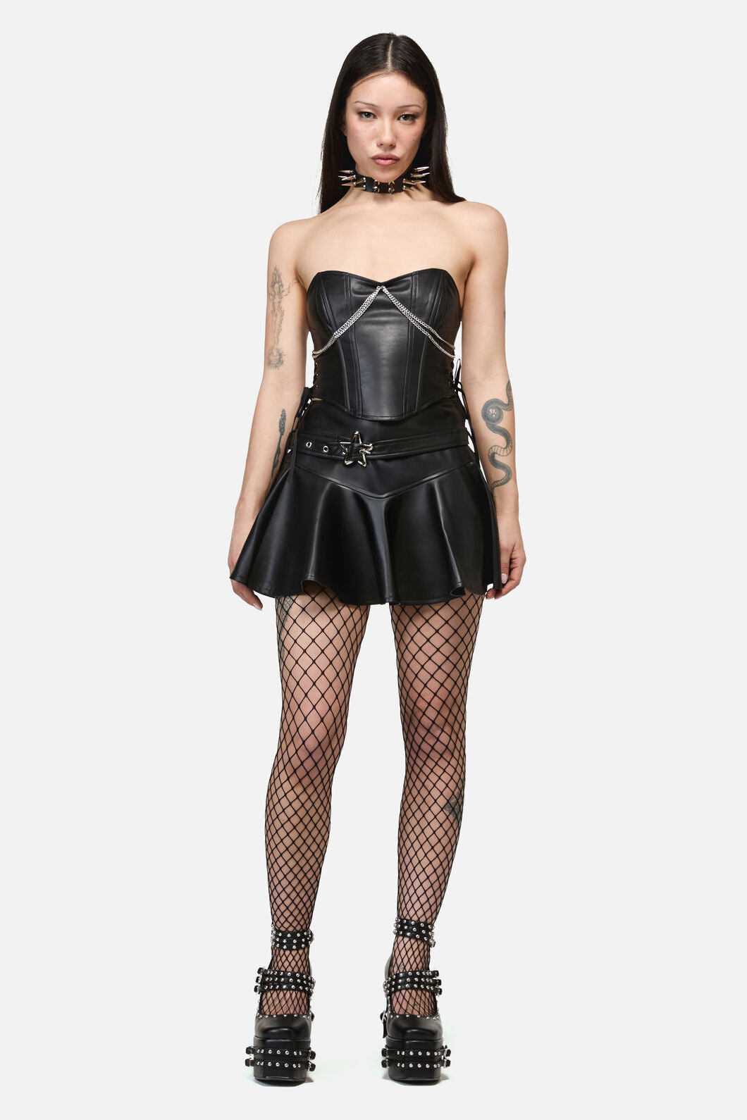 Dangerfield - Roxi Goth Chain Trim Corset - black