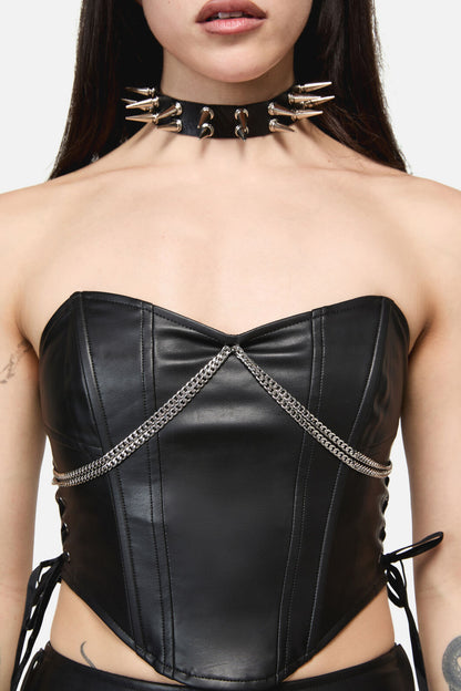 Dangerfield - Roxi Goth Chain Trim Corset - black