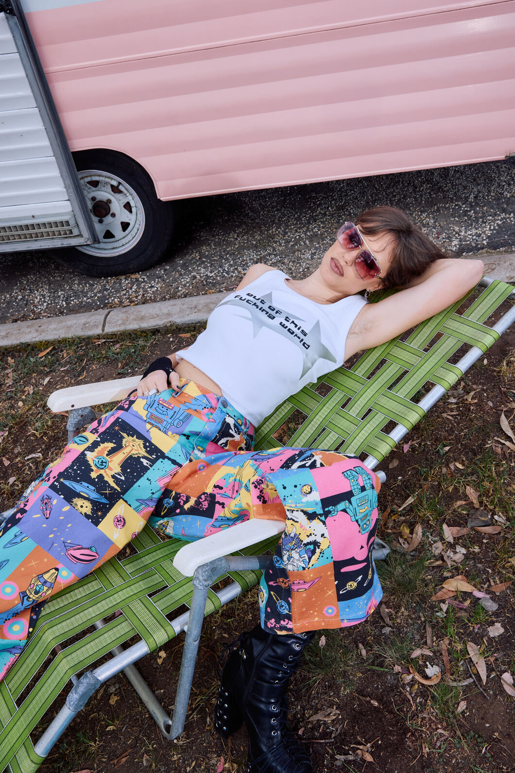 Dangerfield - Galactic Print Tank Top - cream