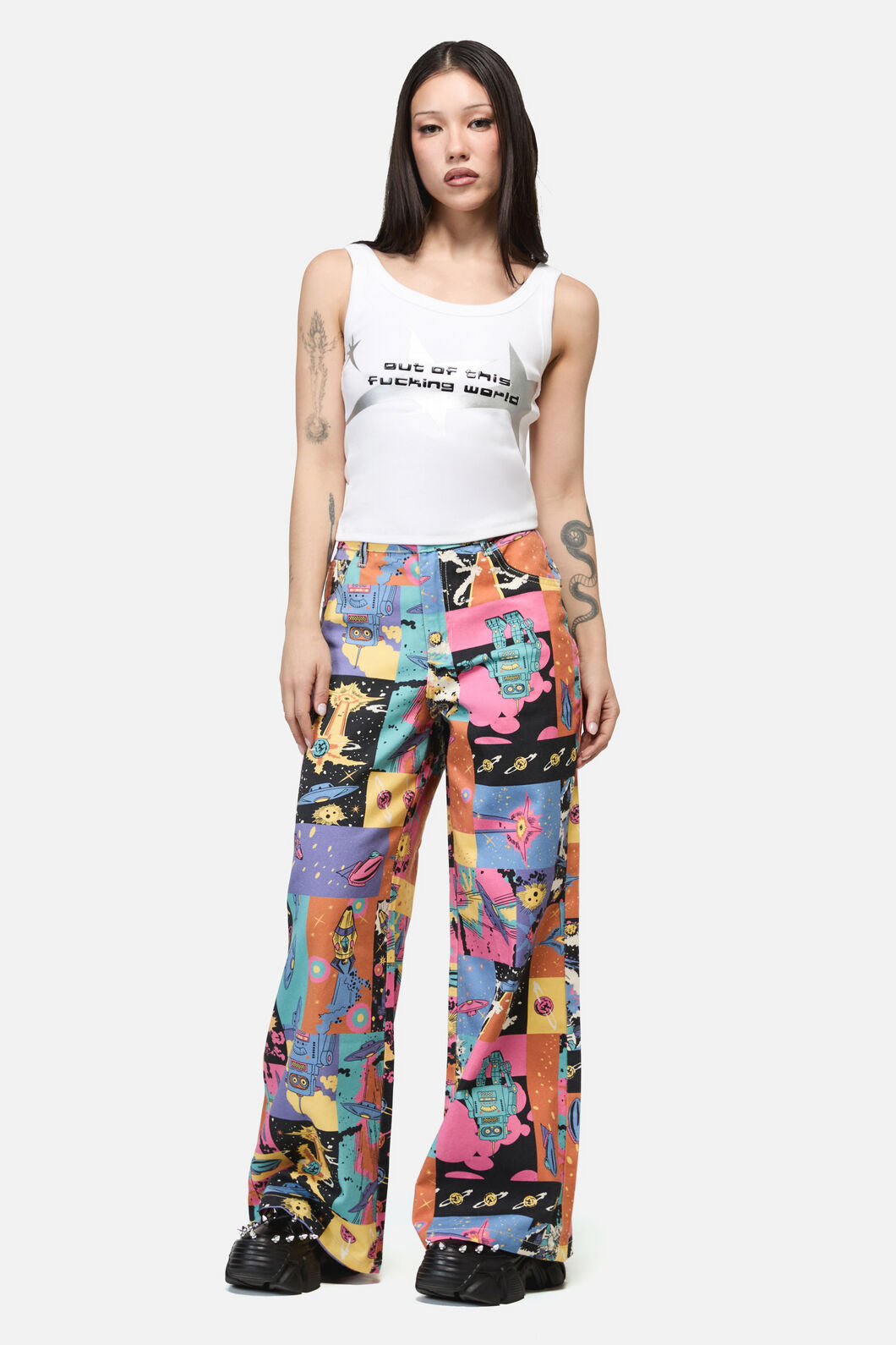 Dangerfield - Galactic Print Tank Top - cream