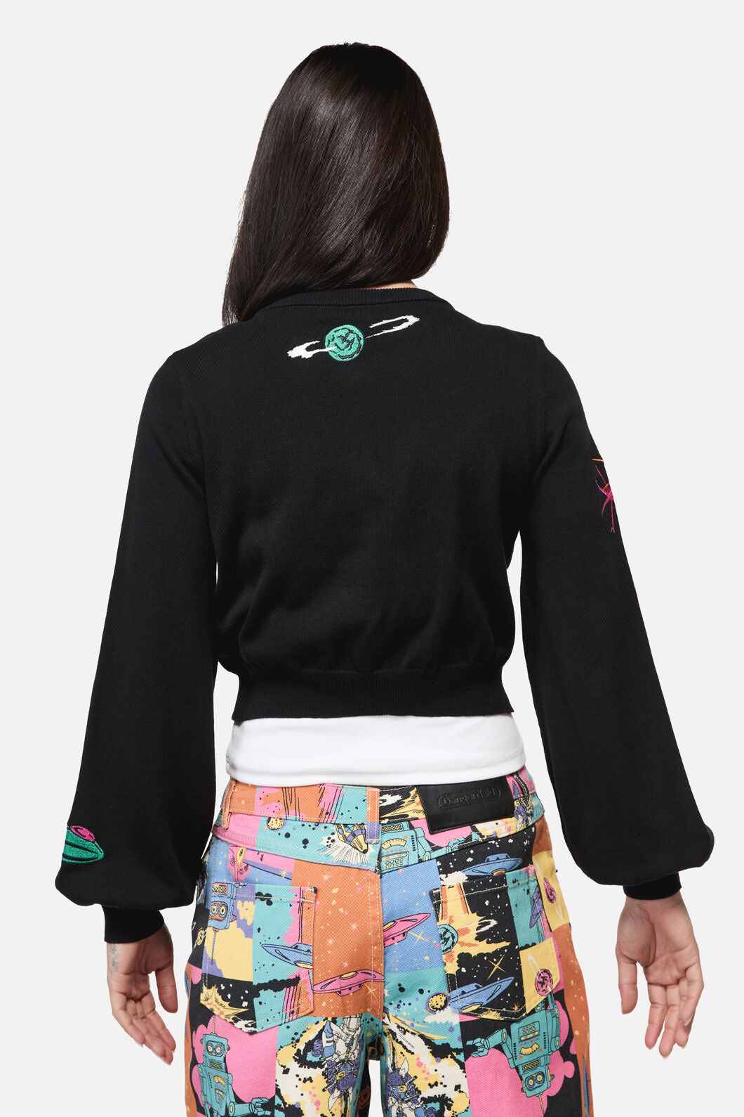 Dangerfield - Galactic Print Cardigan - black
