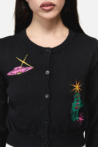 Dangerfield - Galactic Print Cardigan - black