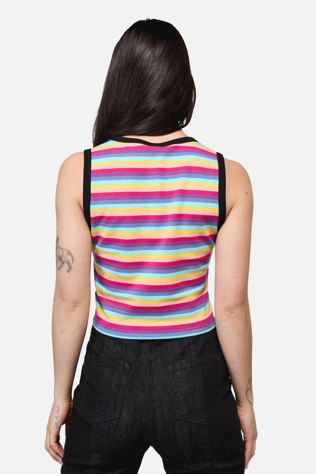 Dangerfield - Robot Stripe Grunge Baby Tank - multi