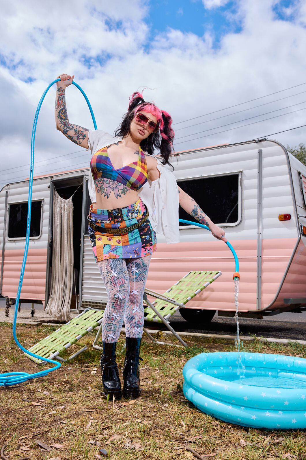 Dangerfield - Cosy Check Bikini Top - multi