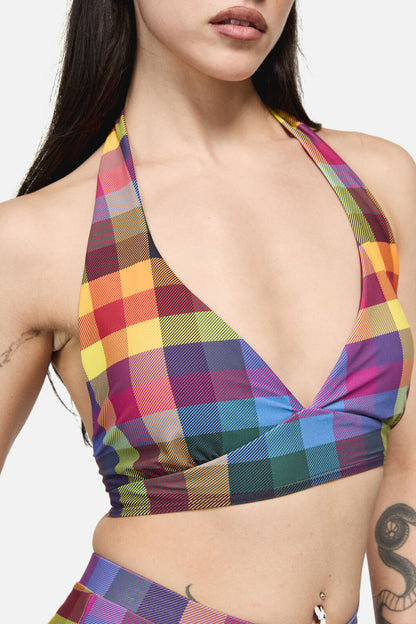 Dangerfield - Cosy Check Bikini Top - multi