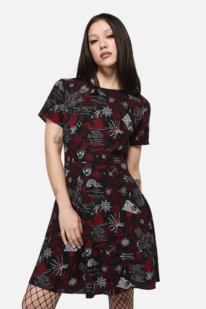 Dangerfield - Pirate Punk Print Dress - black
