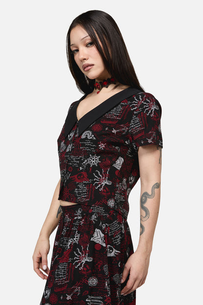 Dangerfield - Pirate Punk Print Blouse - black