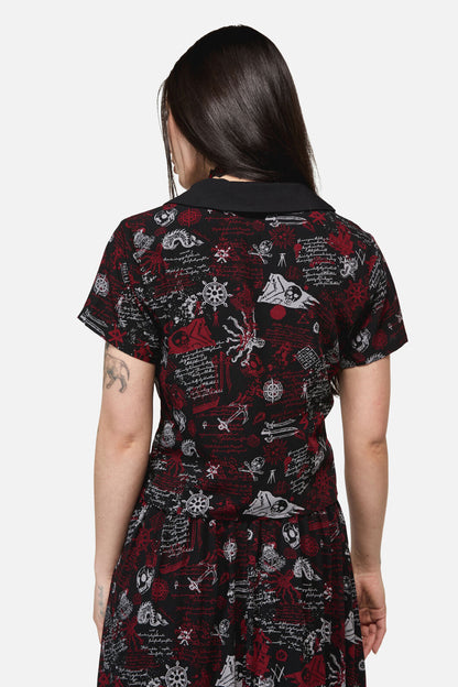Dangerfield - Pirate Punk Print Blouse - black