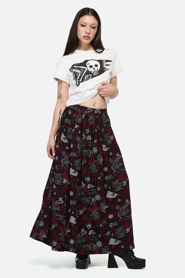 Dangerfield - Pirate Punk Midi Skirt - black
