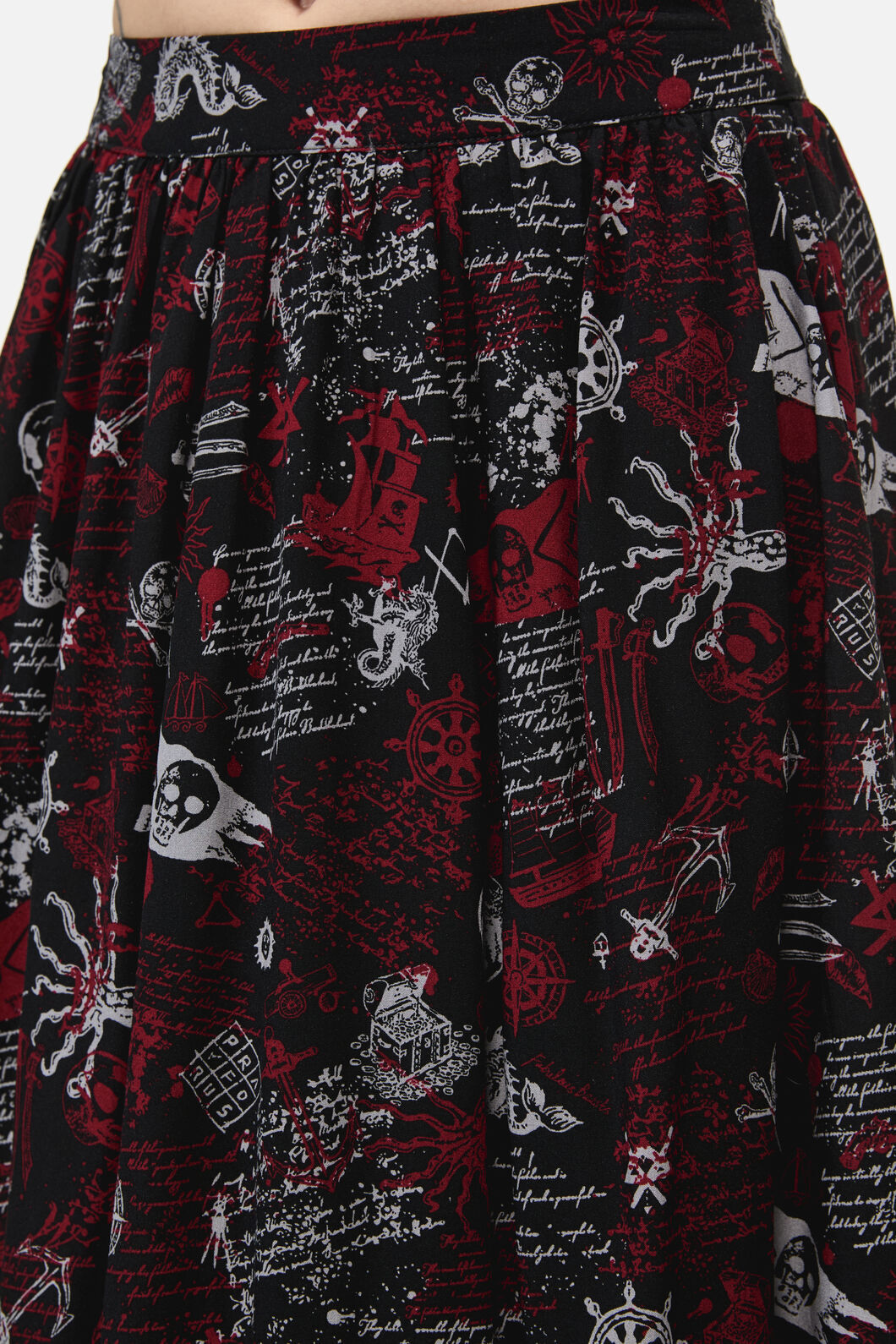 Dangerfield - Pirate Punk Midi Skirt - black