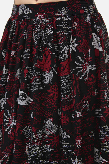 Dangerfield - Pirate Punk Midi Skirt - black