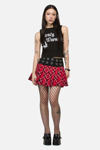 Dangerfield - Piracy Punk Tartan Mini Skort - red