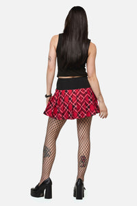 Dangerfield - Piracy Punk Tartan Mini Skort - red
