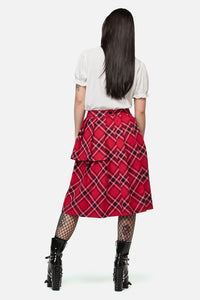 Dangerfield - Piracy Punk Tartan Midi Skirt - red