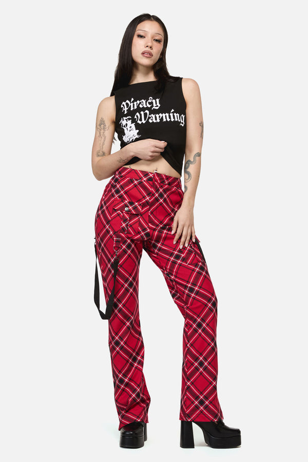 Dangerfield - Piracy Punk Tartan Pant - red