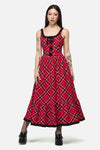 Dangerfield - Piracy Punk Tartan Midi Dress - red