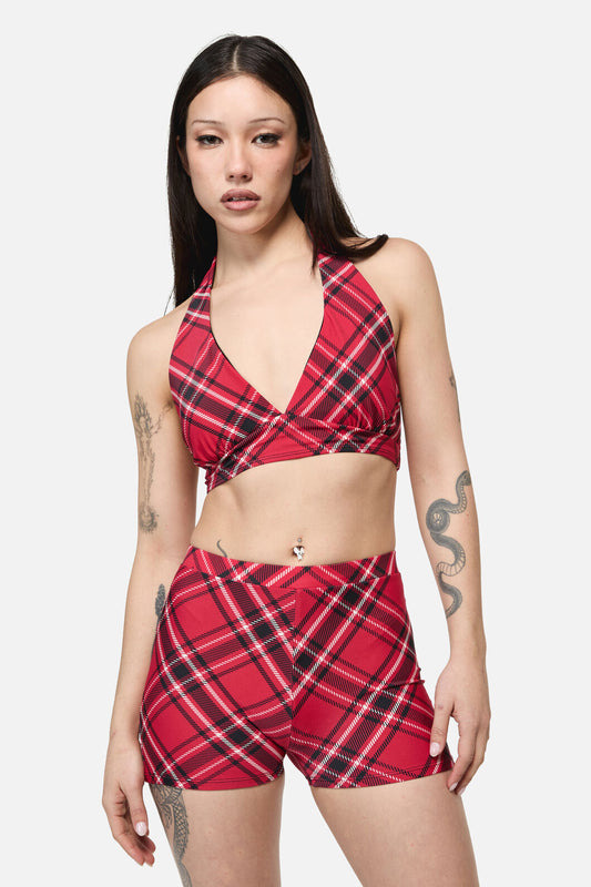 Dangerfield - Piracy Tartan Goth Bikini Top - red