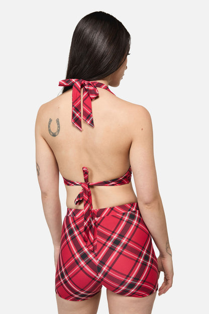 Dangerfield - Piracy Tartan Goth Bikini Top - red