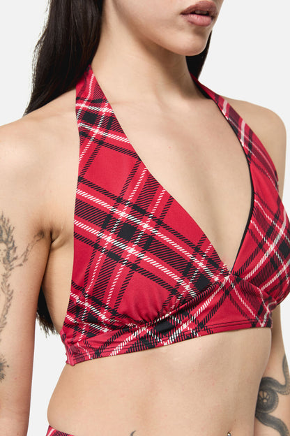 Dangerfield - Piracy Tartan Goth Bikini Top - red