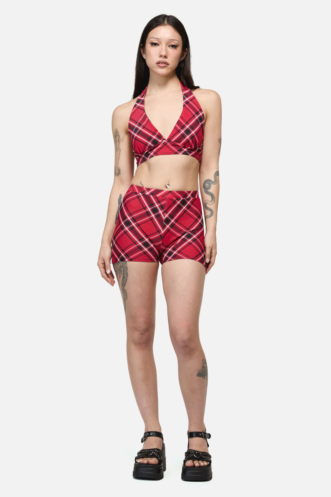 Dangerfield - Piracy Tartan Goth Bikini Top - red