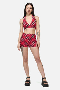 Dangerfield - Piracy Tartan Goth Bikini Bottom - red