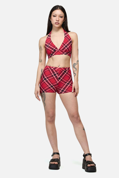 Dangerfield - Piracy Tartan GothBikiniBottom - red