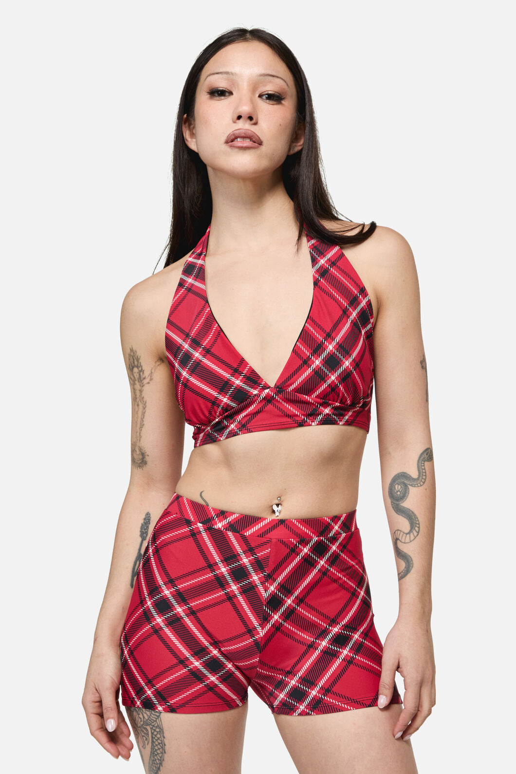 Dangerfield - Piracy Tartan GothBikiniBottom - red