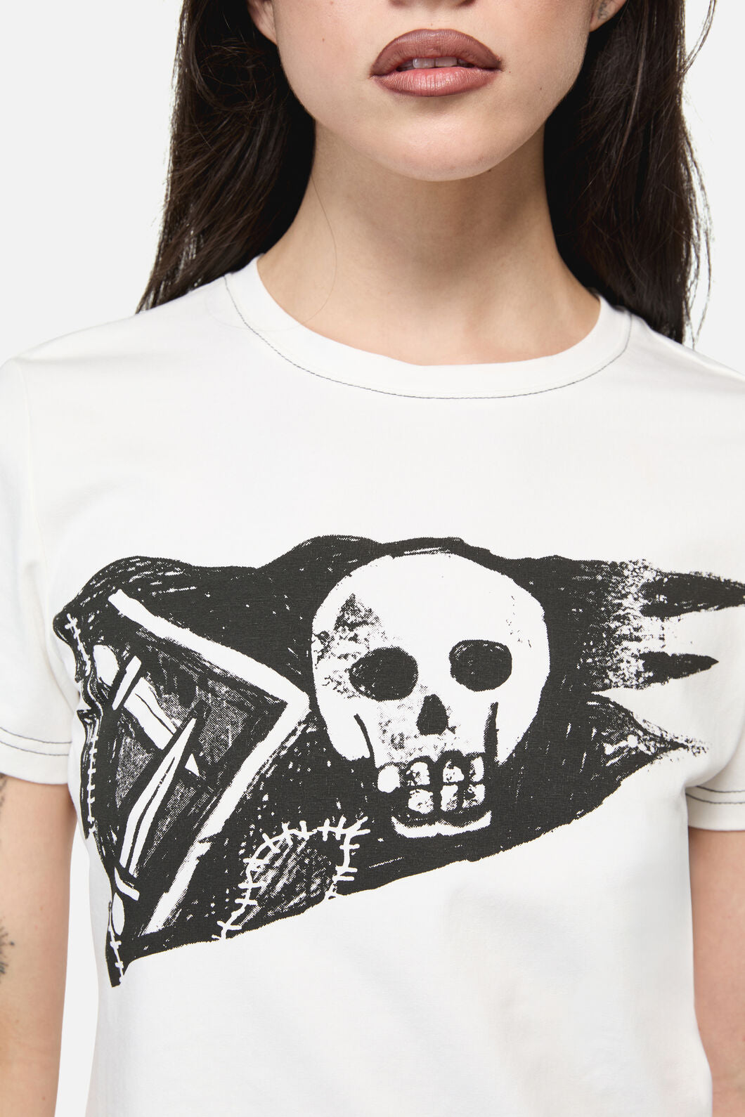 Dangerfield - Pirate Flag Print Punk Tee - cream
