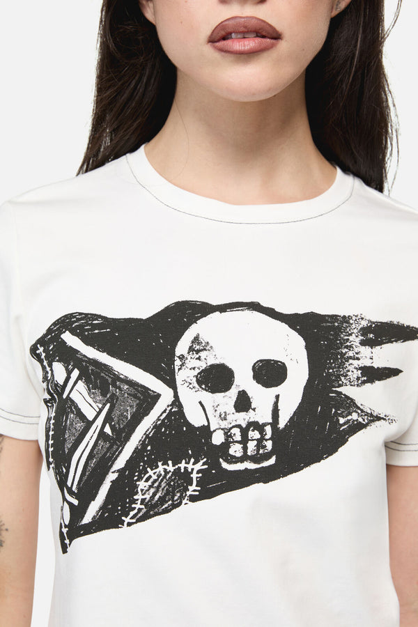 Dangerfield - Pirate Flag Print Punk Tee - cream