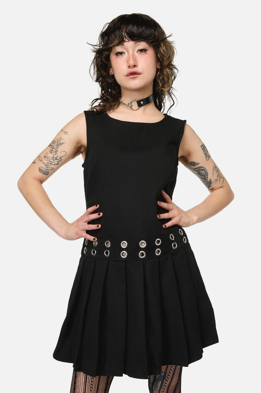 Dangerfield - Pirate Punk Eyelet Mini Dress - black
