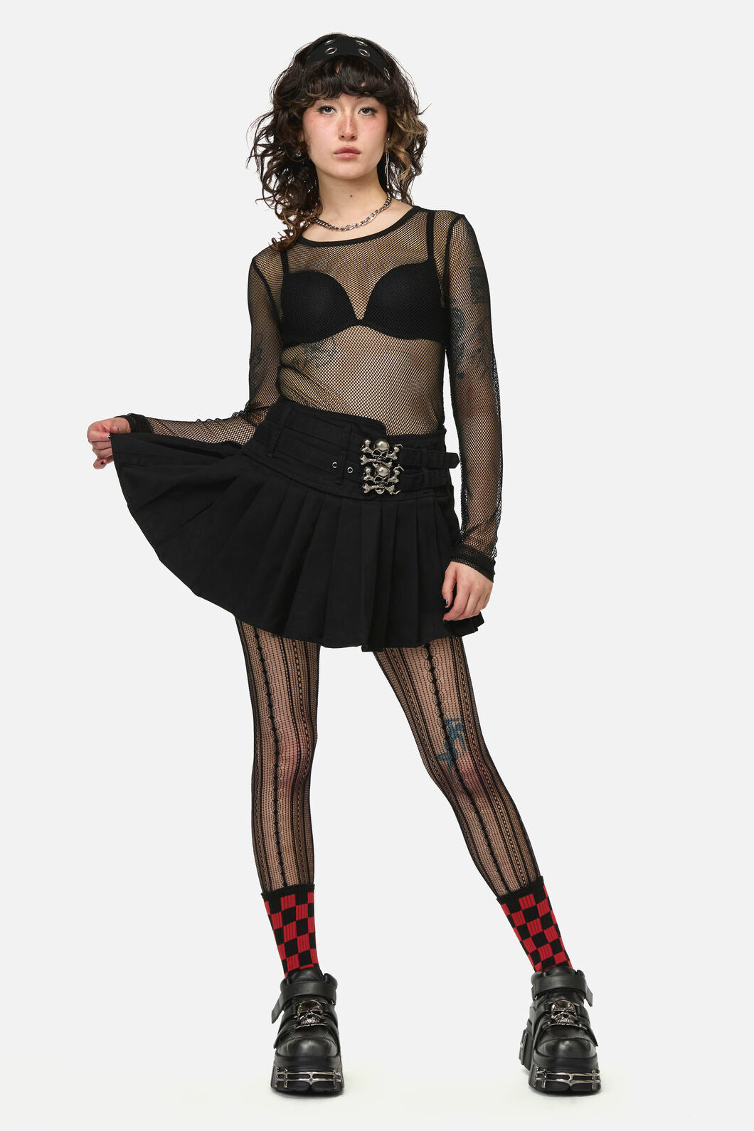 Dangerfield - Pirate Skull Trim Goth Skort - black