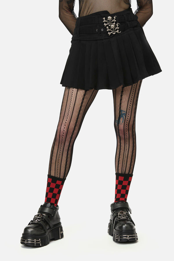 Dangerfield - Pirate Skull Trim Goth Skort - black