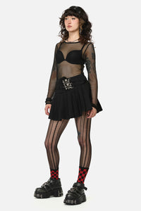 Dangerfield - Pirate Skull Trim Goth Skort - black