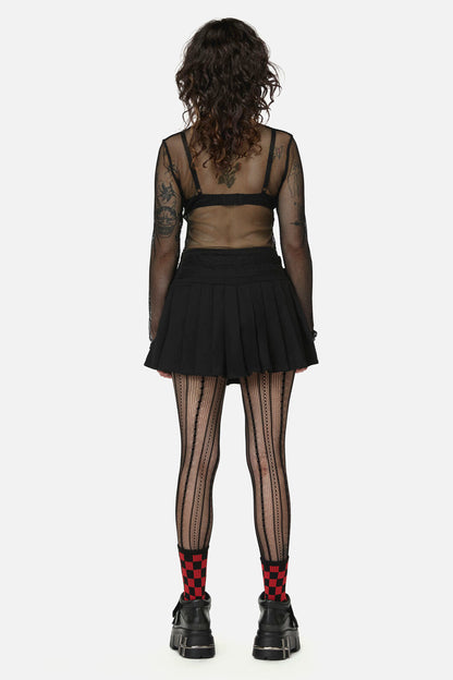 Dangerfield - Pirate Skull Trim Goth Skort - black