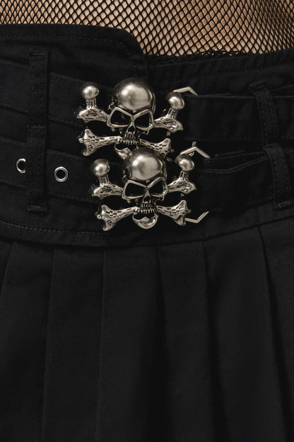 Dangerfield - Pirate Skull Trim Goth Skort - black