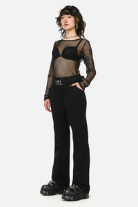 Dangerfield - Pirate Skull TrimGothFlarePant - black