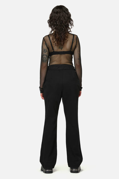 Dangerfield - Pirate Skull TrimGothFlarePant - black