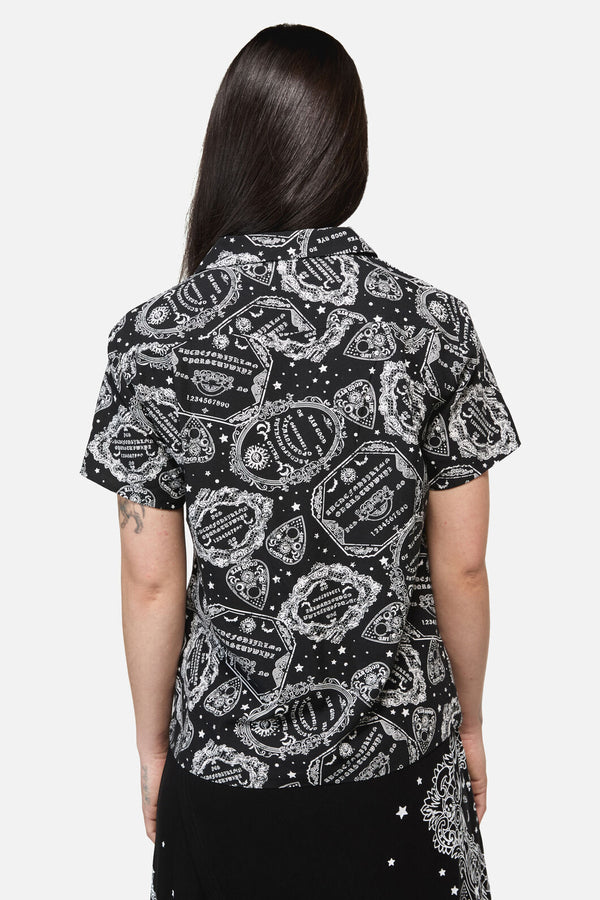 Dangerfield - Séance Goth Print Blouse - black