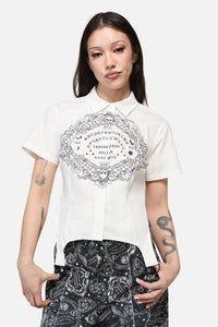 Dangerfield - Summoning Placement Trim Blouse - white