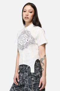 Dangerfield - Summoning Placement Trim Blouse - white