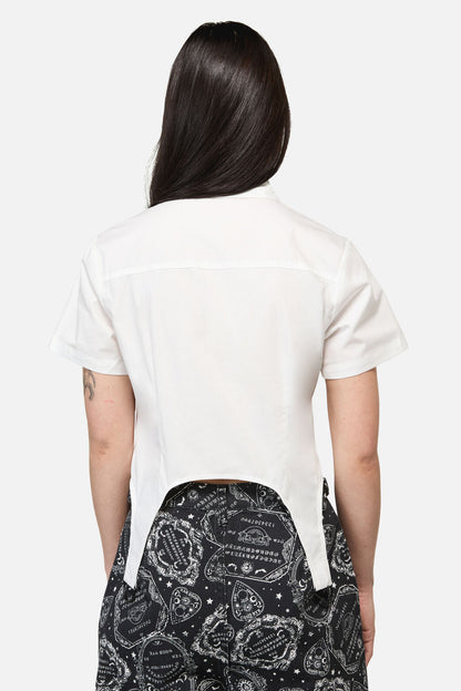 Dangerfield - Séance Goth Print Blouse - white