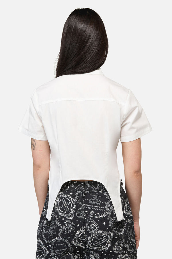 Dangerfield - Summoning Placement Trim Blouse - white
