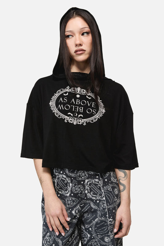 Dangerfield - Séance Hooded Goth Print Tee - black