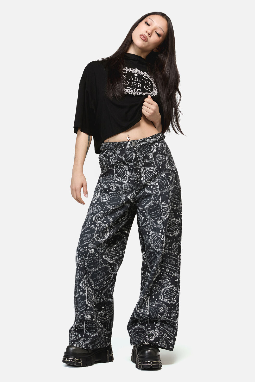 Dangerfield - Séance Print Goth Relaxed Jean - black