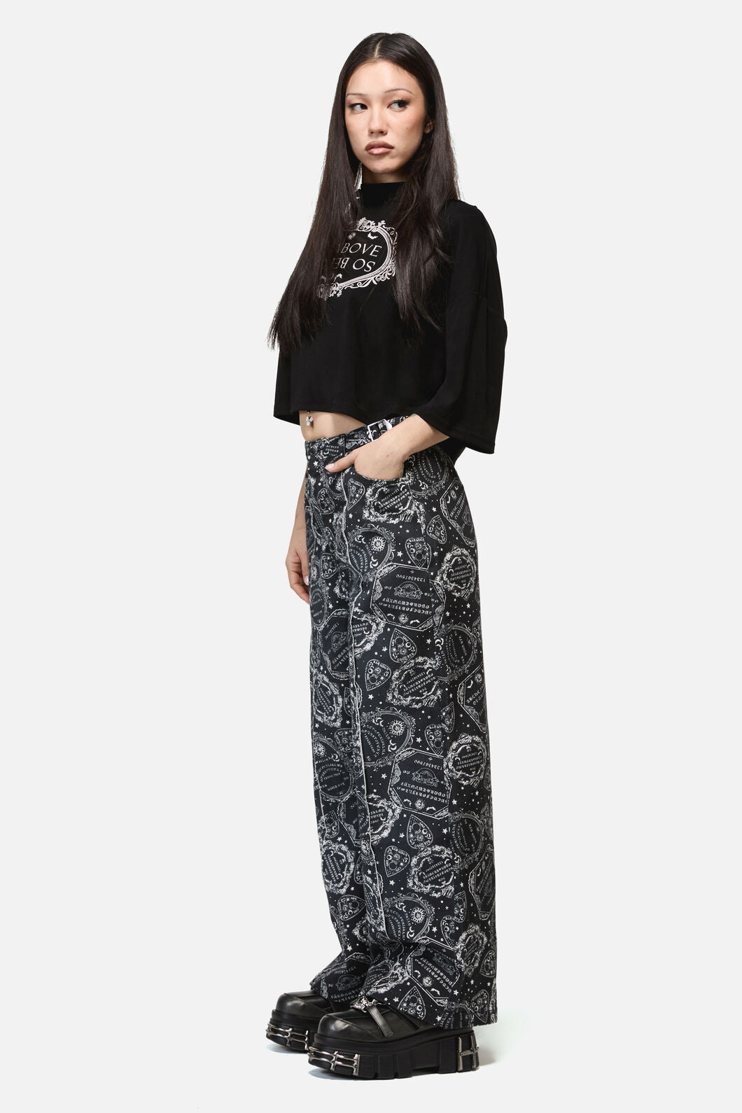 Dangerfield - Séance Print Goth Relaxed Jean - black